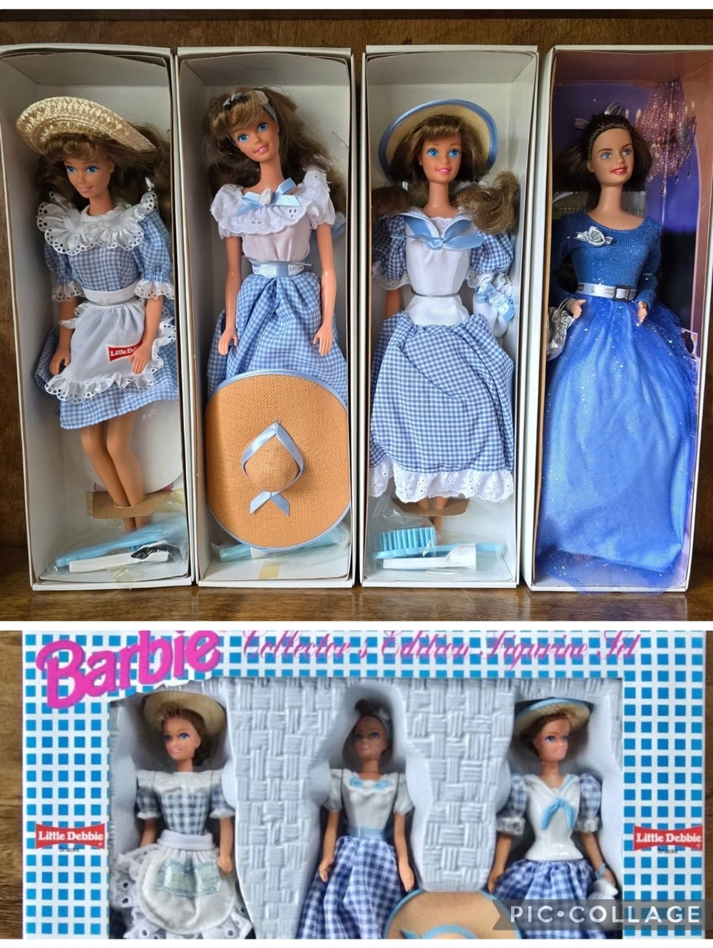 Lot of 4 Vintage Mattel Little Debbie Snacks Barbie Dolls + Figurines Set NRFB